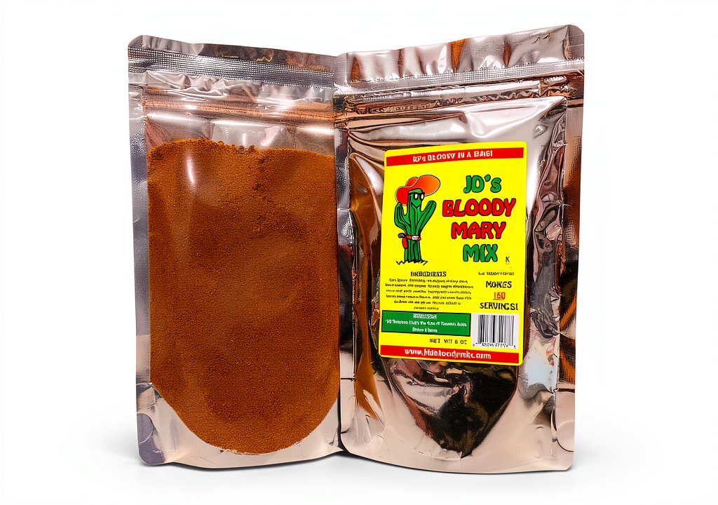Installing JD's Bloody Mary Mix All Natural Spices Cocktail Seasoning on a kitchen counter
