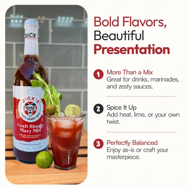 Bloody Mary Mix Dick's Mixes Cocktail Mixer Spicy-3