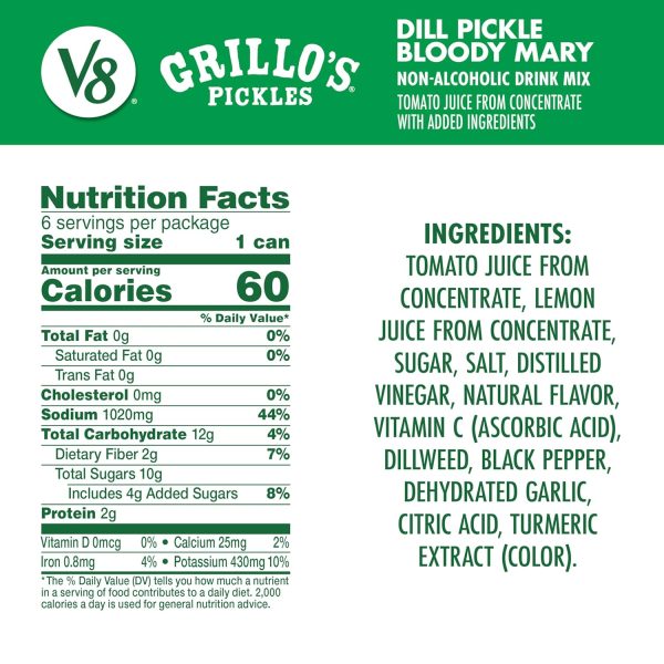 V8 Grillos Pickles Bloody Mary Mix Cocktail Mixer-1