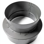 MHS 6” x 8” Stainless Steel Stove Pipe Reducer/Increaser 24ga 5" Tall-0