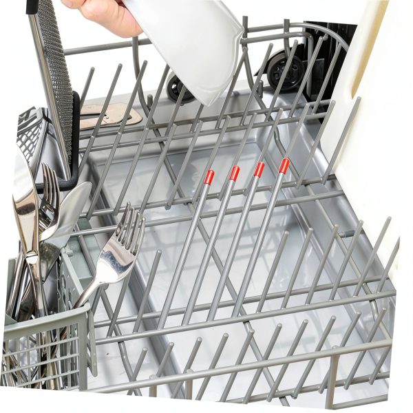 6pcs Flexible Dishwasher Inserts Stainless Steel Drainer Bottle Holder Dishwasher Drain Sticks for Standard Racks-3