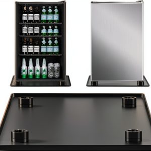 Mini Fridge Silicone Mat with 4 Sturdy Base Raisers, 24''x 24'' Drain Pan, Suitable for Fridge, Washing Machine, Dryer, Wine Cabinet.-0