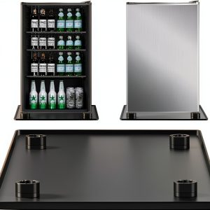 Mini Fridge Silicone Mat with 4 Base Raisers, 20"x20" Drain Pan for-0